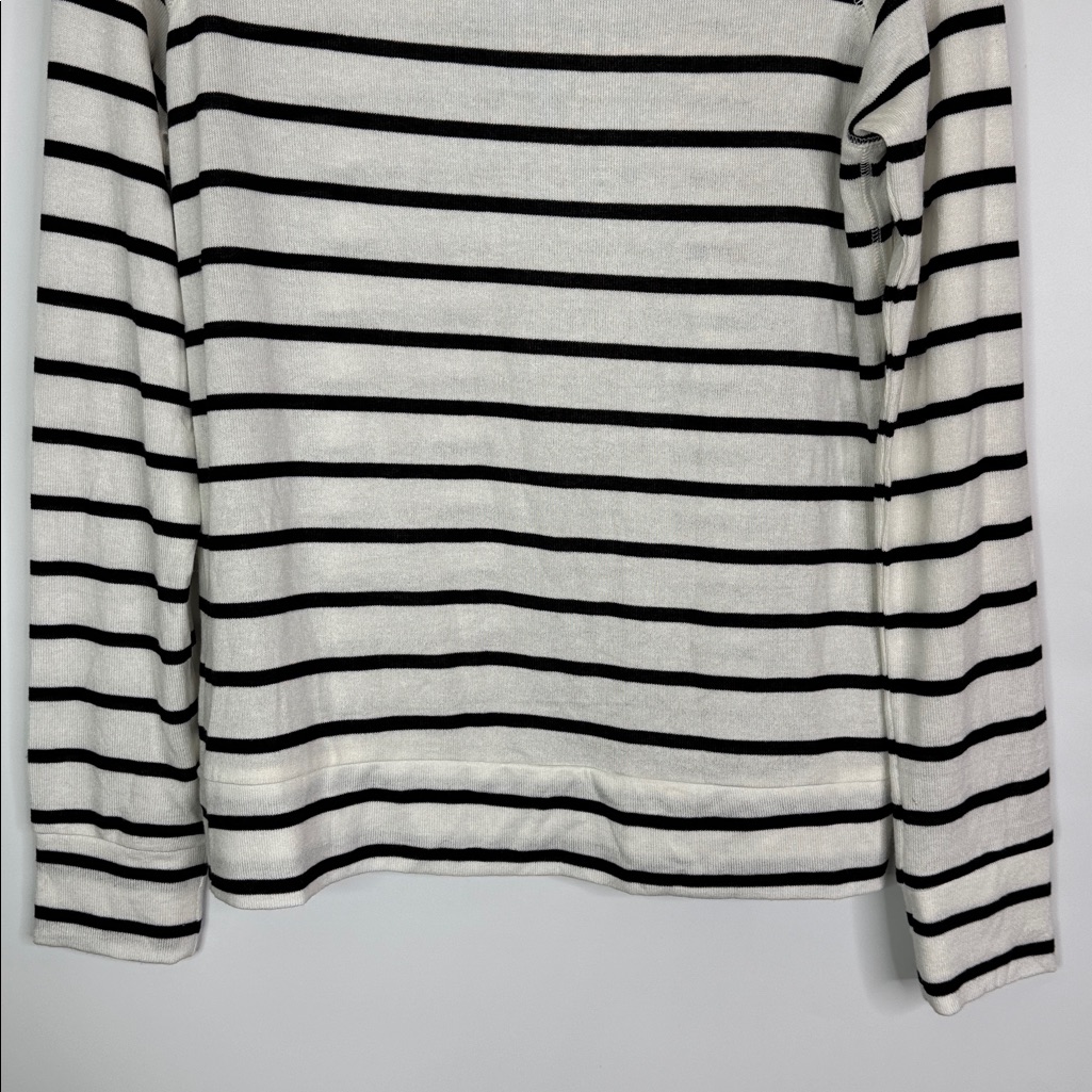 Market & Spruce Black & White Striped Long Sleeve Crewneck Shirt Nwt Medium — image 6 of 8